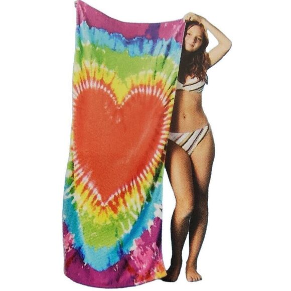 Rainbow Tie Dye Beach Towel -P - Picture 1 of 3